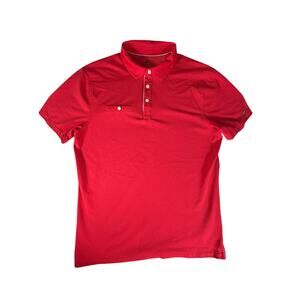 Nike Dri-Fit Men's Polo Shirt Golf Solid Red Textured Stripe Medium NICE!!